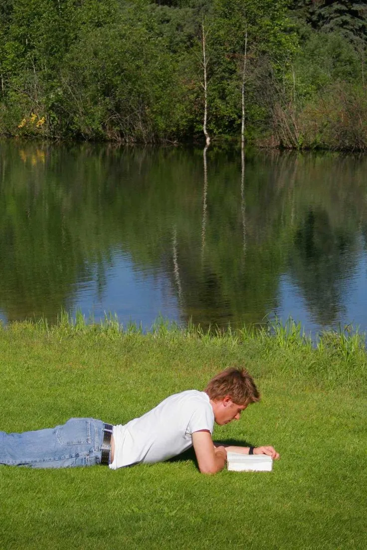 A quiet outdoor wellness moment beside water